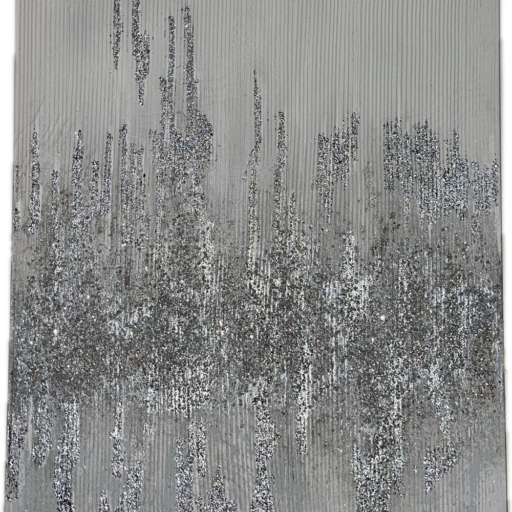 Abstract Silver and Gray Wall Art